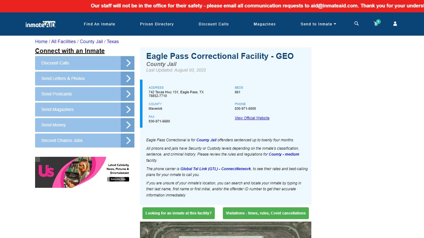 Eagle Pass Correctional Facility - GEO - Inmate Locator ...